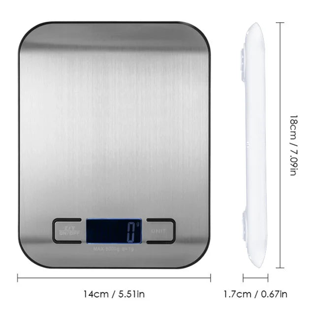 Digital Kitchen Scale Stainless Steel Portable Kitchen