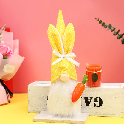 Lovely Dress Up Decoration Easter Decoration Radish Rabbit Faceless Dwarf Doll Window Home Doll