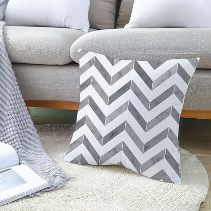 Geometric Cushion Cover Black And White Polyester Throw