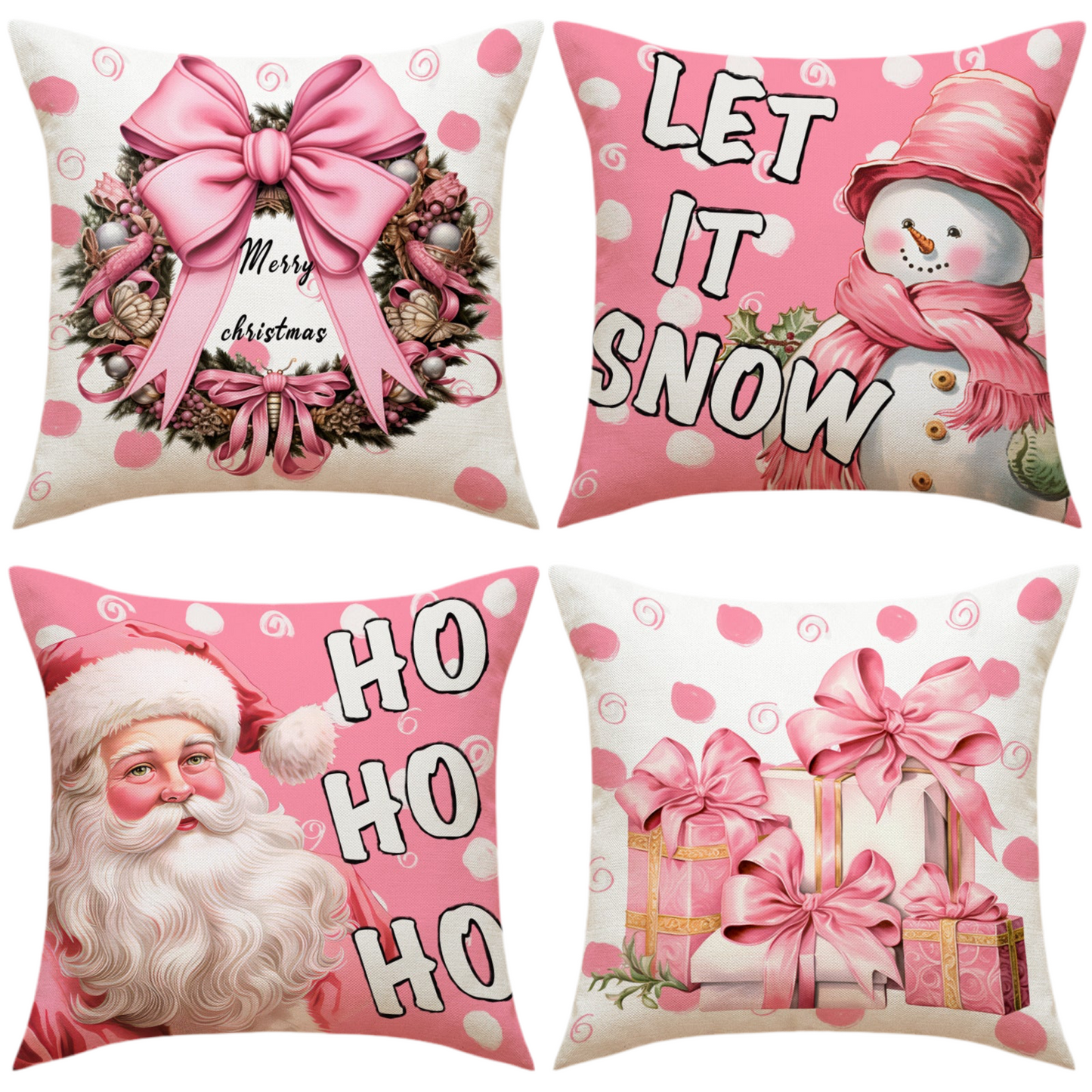 Christmas Pillow Christmas Day Pillow Cover Santa Claus Snowman