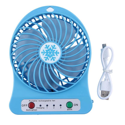 Rechargeable Air Cooler 4-Inch 3 Modes Speed LED Lighting