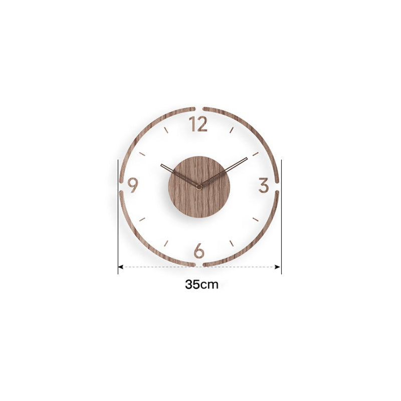 Solid Wood Creative Silent Quartez Clock Wall Clock 35CM