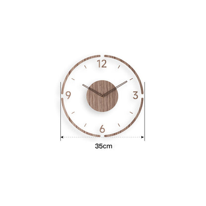 Solid Wood Creative Silent Quartez Clock Wall Clock 35CM