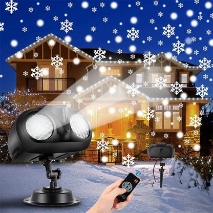 Double Head Christmas Snowfall Projector Lamp