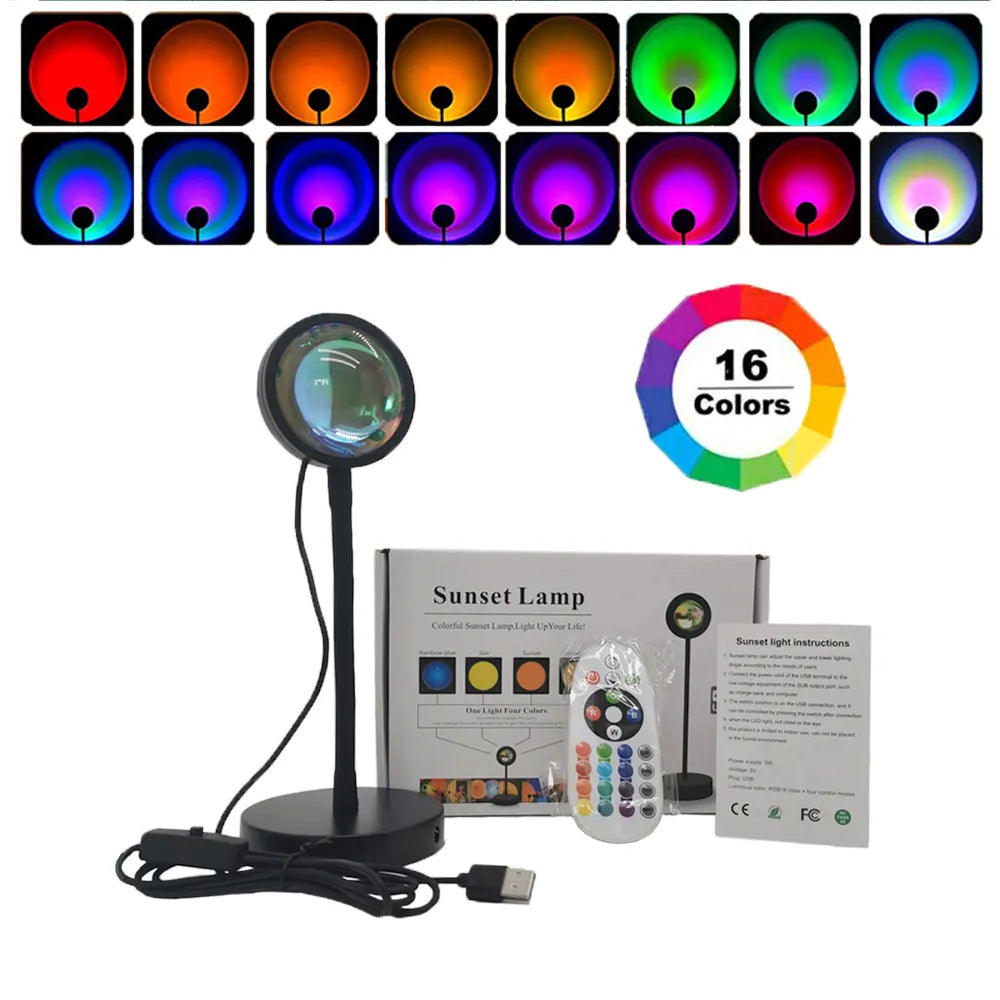 Smart Bluetooth Night Light Rainbow Sunset Projector Lamp