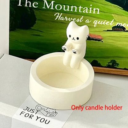 Kitten Candle Holder Cute Grilled Cat Aromatherapy Candle Holder