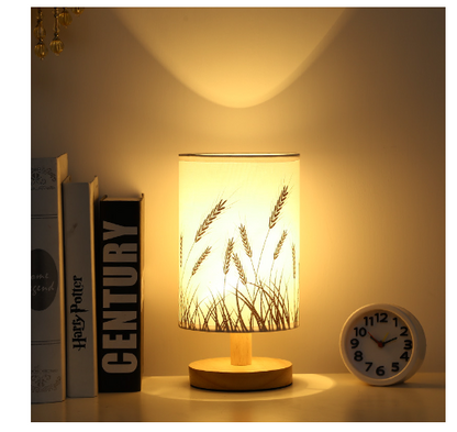 Linen Table Lamp LED Linen Night Lamp W/Warm White Light