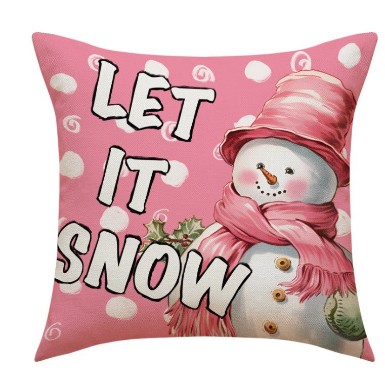 Christmas Pillow Christmas Day Pillow Cover Santa Claus Snowman