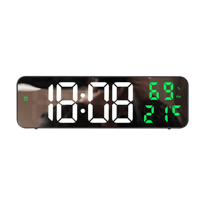 Mirror Digital LED Wall Clock Electronic Alarm Clock