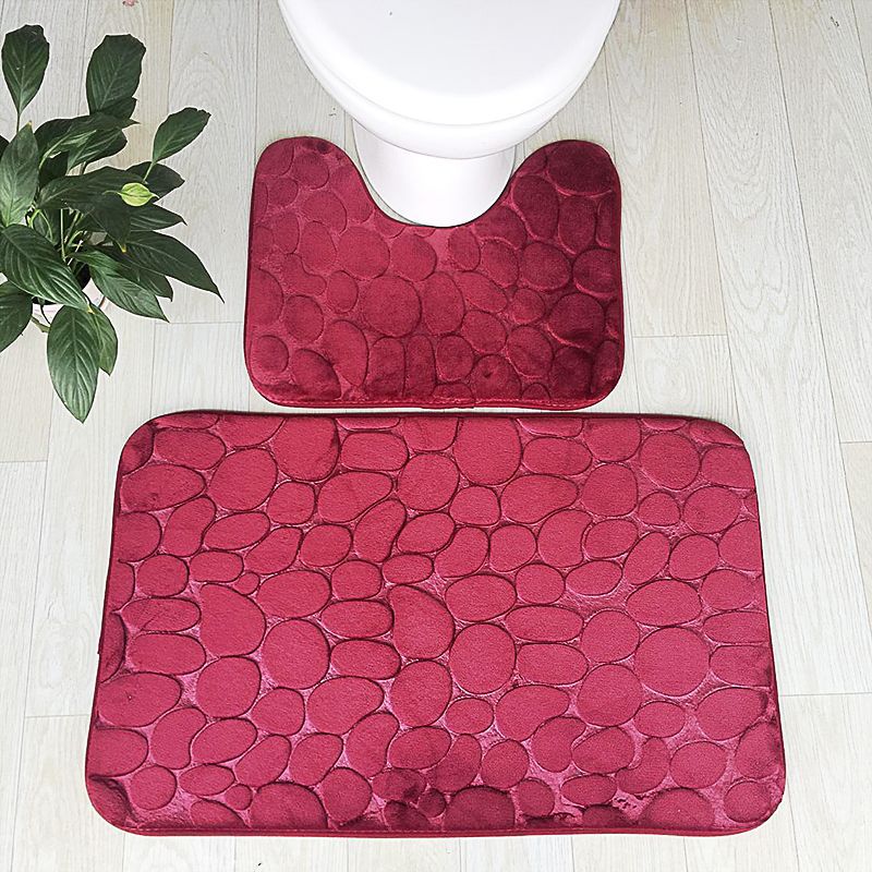 Embossed Stone Two-Piece Bathroom Toilet Floor Mat