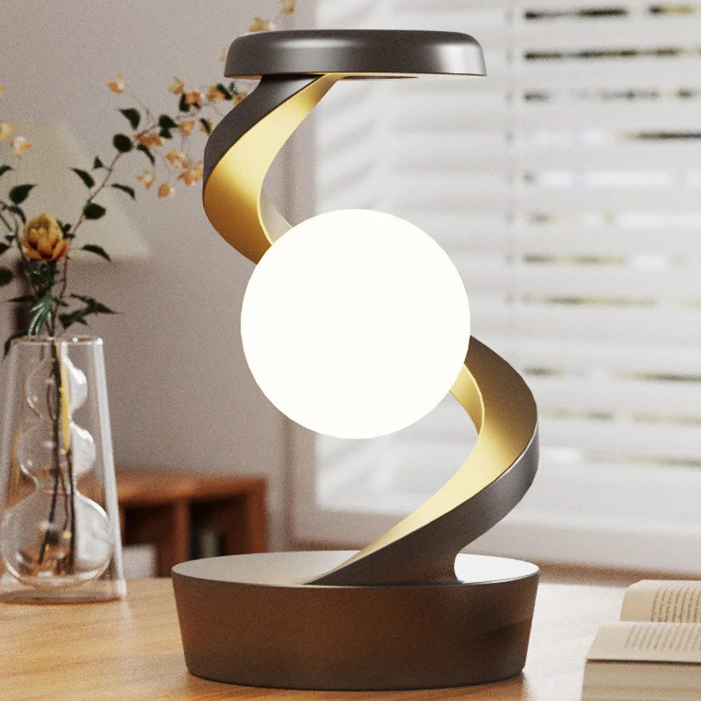 Floating And Spinning LED Moon Lamp With Wireless Phone Charger