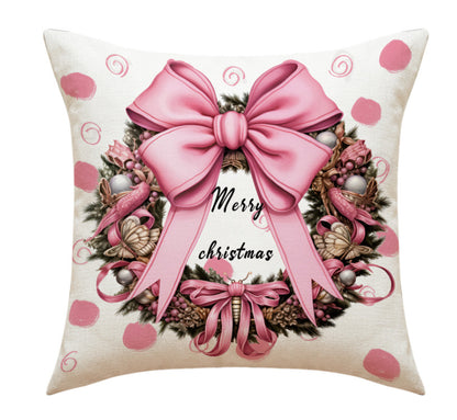 Christmas Pillow Christmas Day Pillow Cover Santa Claus Snowman