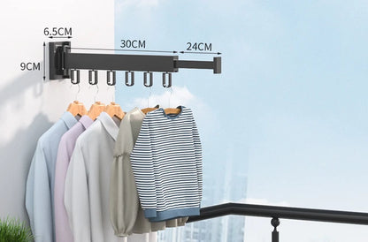 Retractable Cloth Drying Rack Folding Clothes Hanger Wall