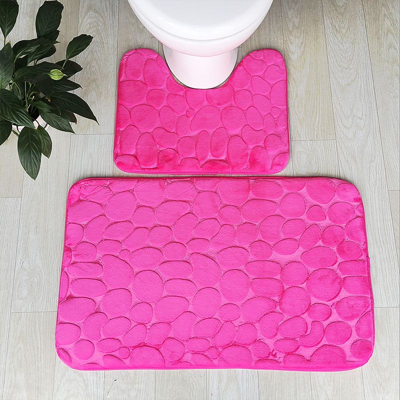 Embossed Stone Two-Piece Bathroom Toilet Floor Mat