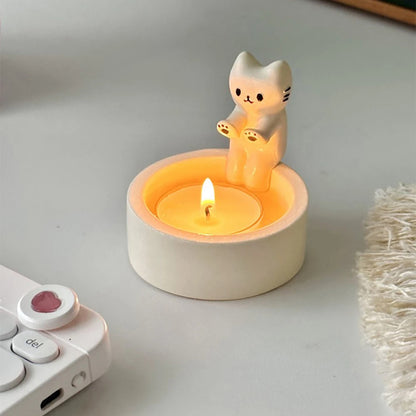 Kitten Candle Holder Cute Grilled Cat Aromatherapy Candle Holder