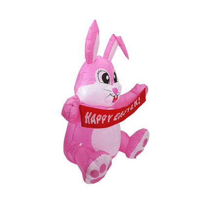 Inflatable Easter Bunny 1.5 Meters Inflatable Pink Cute Bunny LED Light