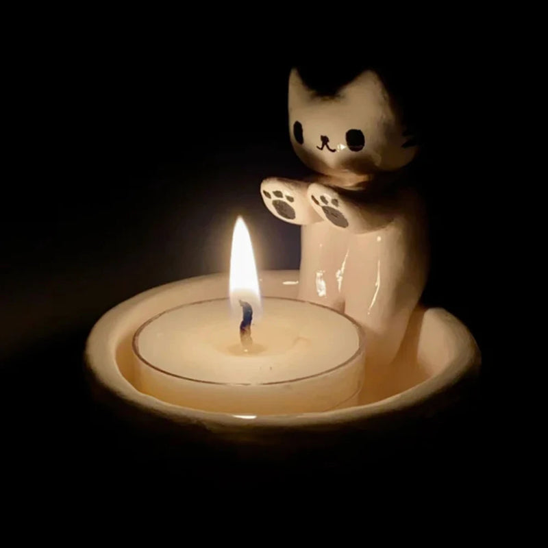 Kitten Candle Holder Cute Grilled Cat Aromatherapy Candle Holder