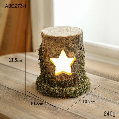 Desk Lamp Ornament Wooden Tree House Creative Lighting