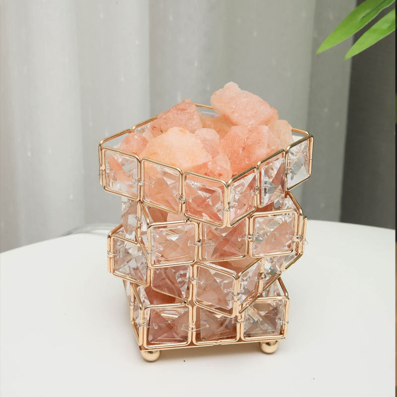 USB Crystal Table Lamp Three Colour Dimming Magic Cube Stone Night Light For Romantic Atmosphere