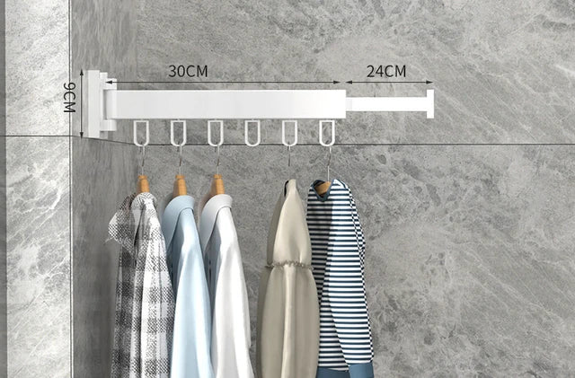 Retractable Cloth Drying Rack Folding Clothes Hanger Wall