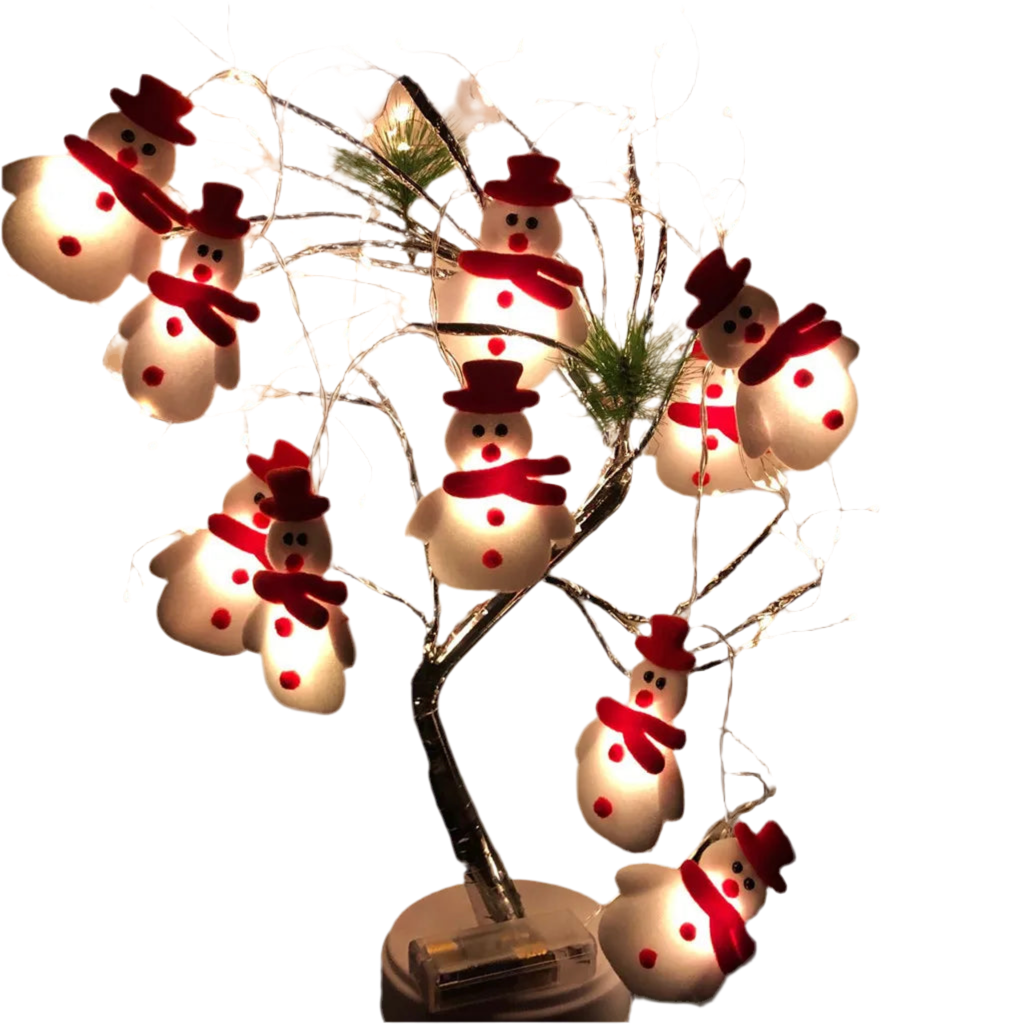 Snowman Christmas Tree LED Garland String Lights