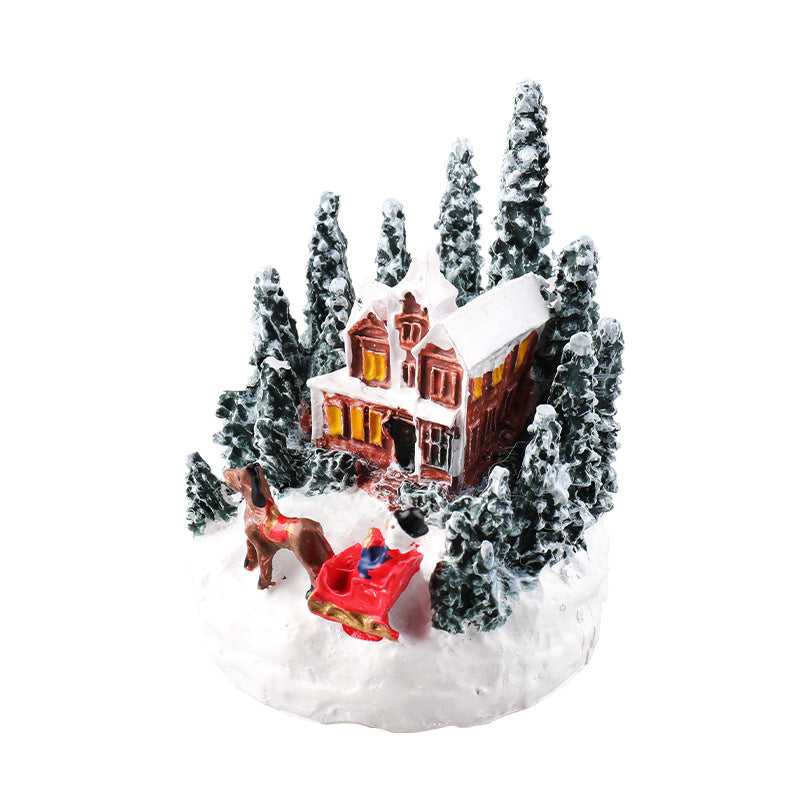 Christmas Decoration Resin Houses Luminous