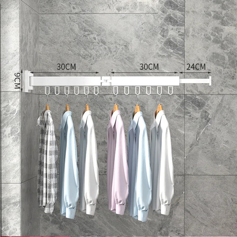 Retractable Cloth Drying Rack Folding Clothes Hanger Wall