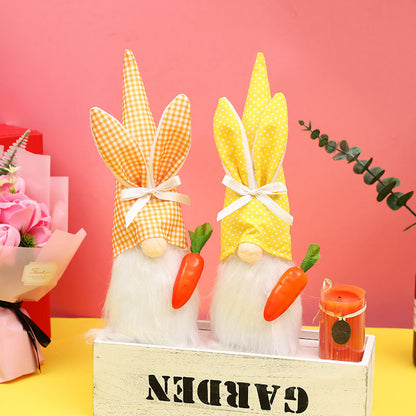 Lovely Dress Up Decoration Easter Decoration Radish Rabbit Faceless Dwarf Doll Window Home Doll