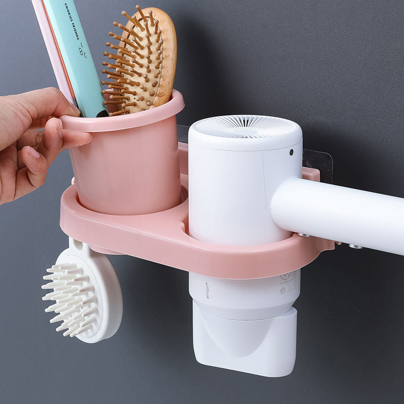 Multifunction Bathroom Rack Organiser Self Adhesive Wall Mounted Hair Dryer