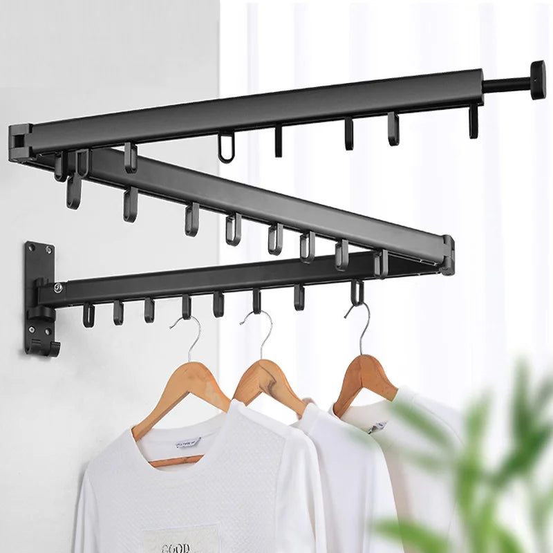 Retractable Cloth Drying Rack Folding Clothes Hanger Wall