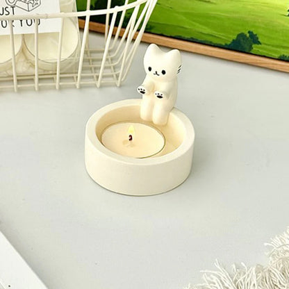 Kitten Candle Holder Cute Grilled Cat Aromatherapy Candle Holder