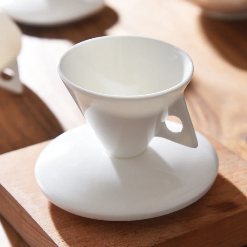 Hand Brewed Coffee Cups And Saucers Set With Spoon Espresso