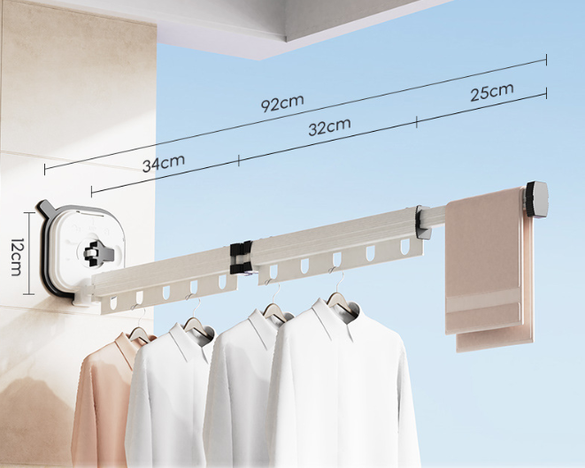 Clothes Drying Hanger Space Saving Bathroom Usage