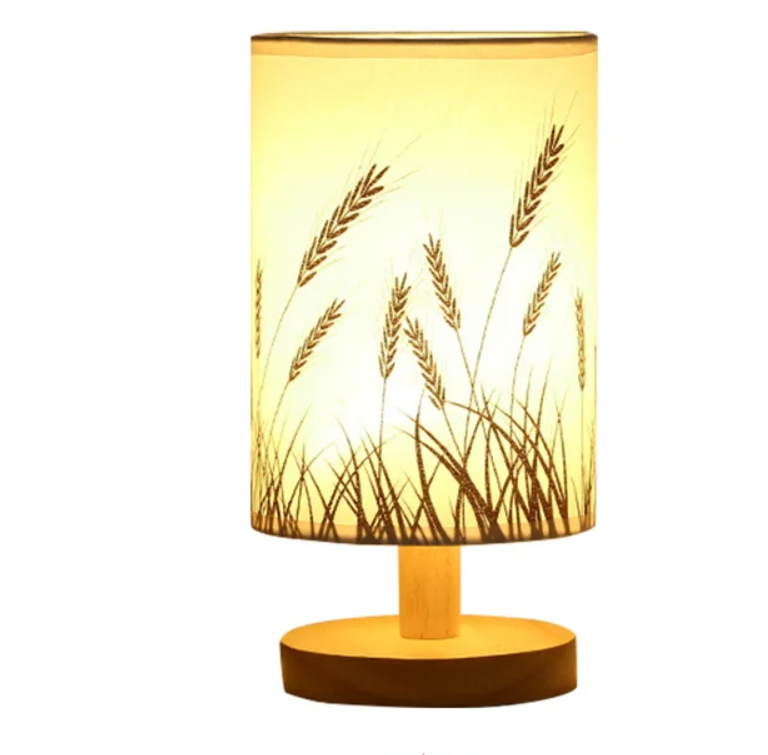 Linen Table Lamp LED Linen Night Lamp W/Warm White Light