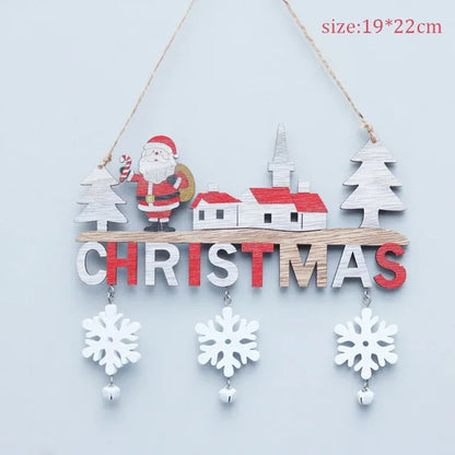 Wooden Christmas Pendants Door Wall Xmas