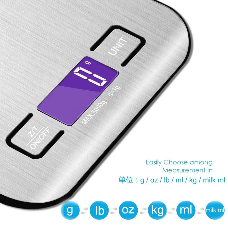 Digital Kitchen Scale Stainless Steel Portable Kitchen