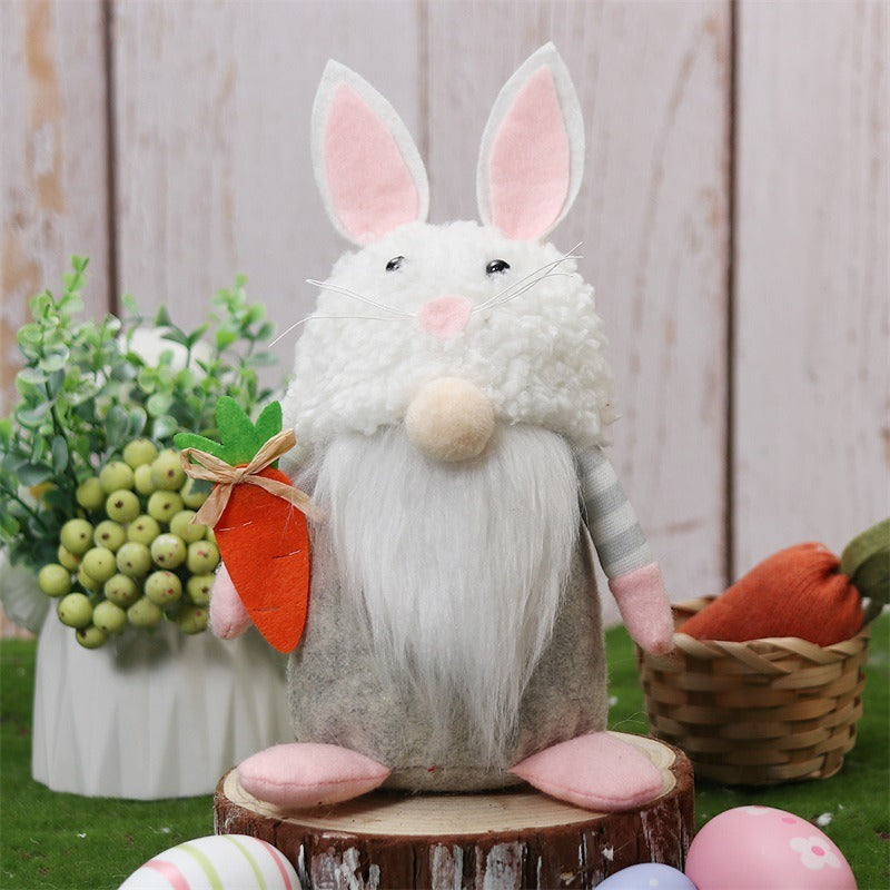 New Easter Bunny Doll Ornament Gnome Doll Holiday Decoration Gift