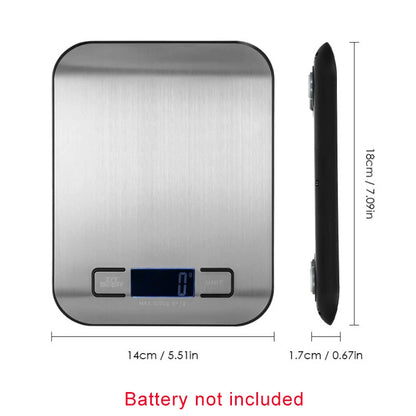 Digital Kitchen Scale Stainless Steel Portable Kitchen