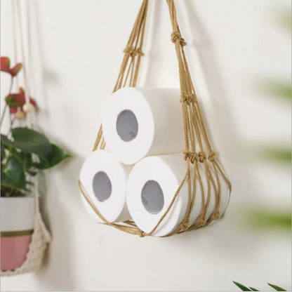 Living Room Wall Hanging Paper Bag, Paper Roll, Cotton Rope