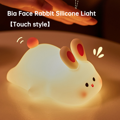 Silicone Night Lights Cute Rabbit Patting Lamp