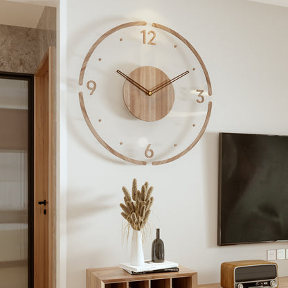 Solid Wood Creative Silent Quartez Clock Wall Clock 35CM