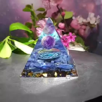 Crystal Ball Gravel Pyramid Home Crafts Resin Ornaments Desktop