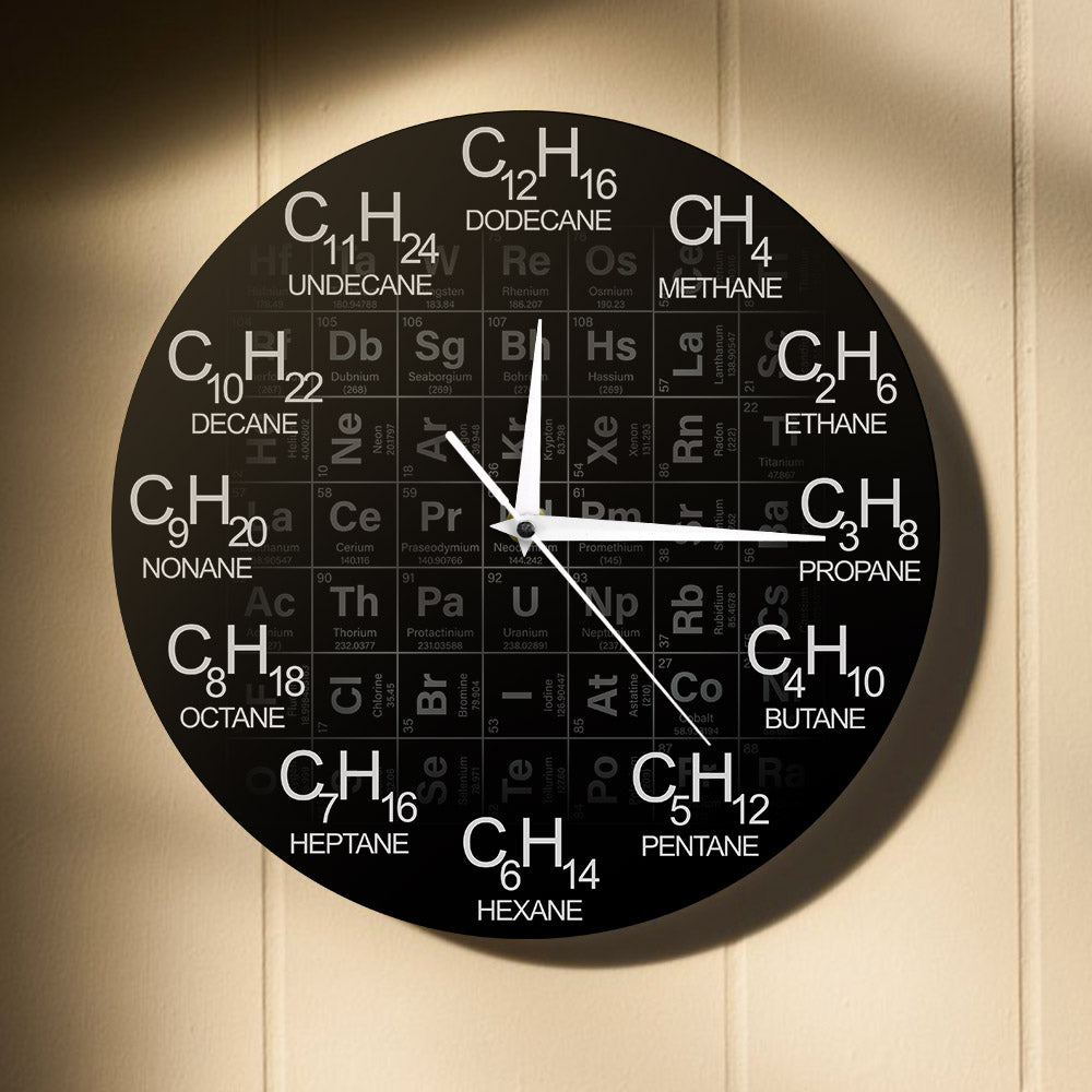 Periodic Table Of Element Chemical Wall Clock Decoration