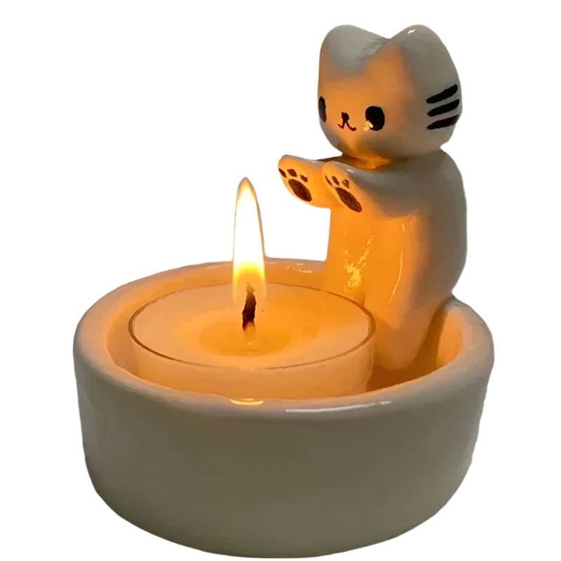 Kitten Candle Holder Cute Grilled Cat Aromatherapy Candle Holder