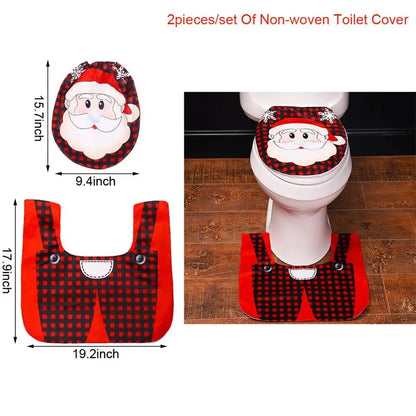 Santa Claus Snowman Reindeer Christmas Reindeer Christmas Toilet Cover Merry Christmas Decor