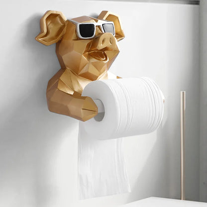 Animal Head Statue Figuring Hanging Tissue Holder