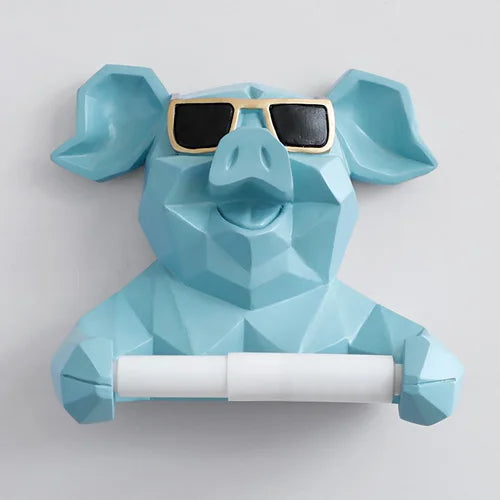 Animal Head Statue Figuring Hanging Tissue Holder