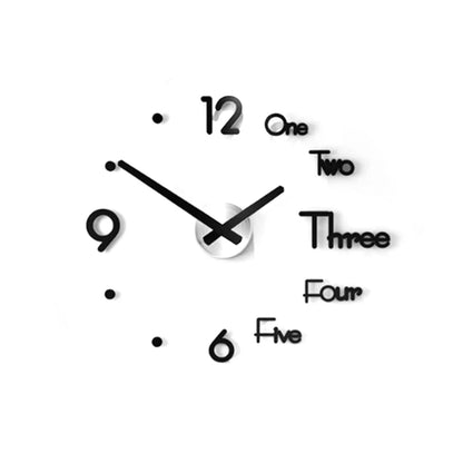 Wall Clock Stickers 3D Modern Watch Kitchen Quartz Needle