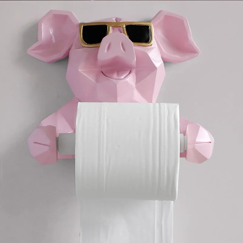 Animal Head Statue Figuring Hanging Tissue Holder